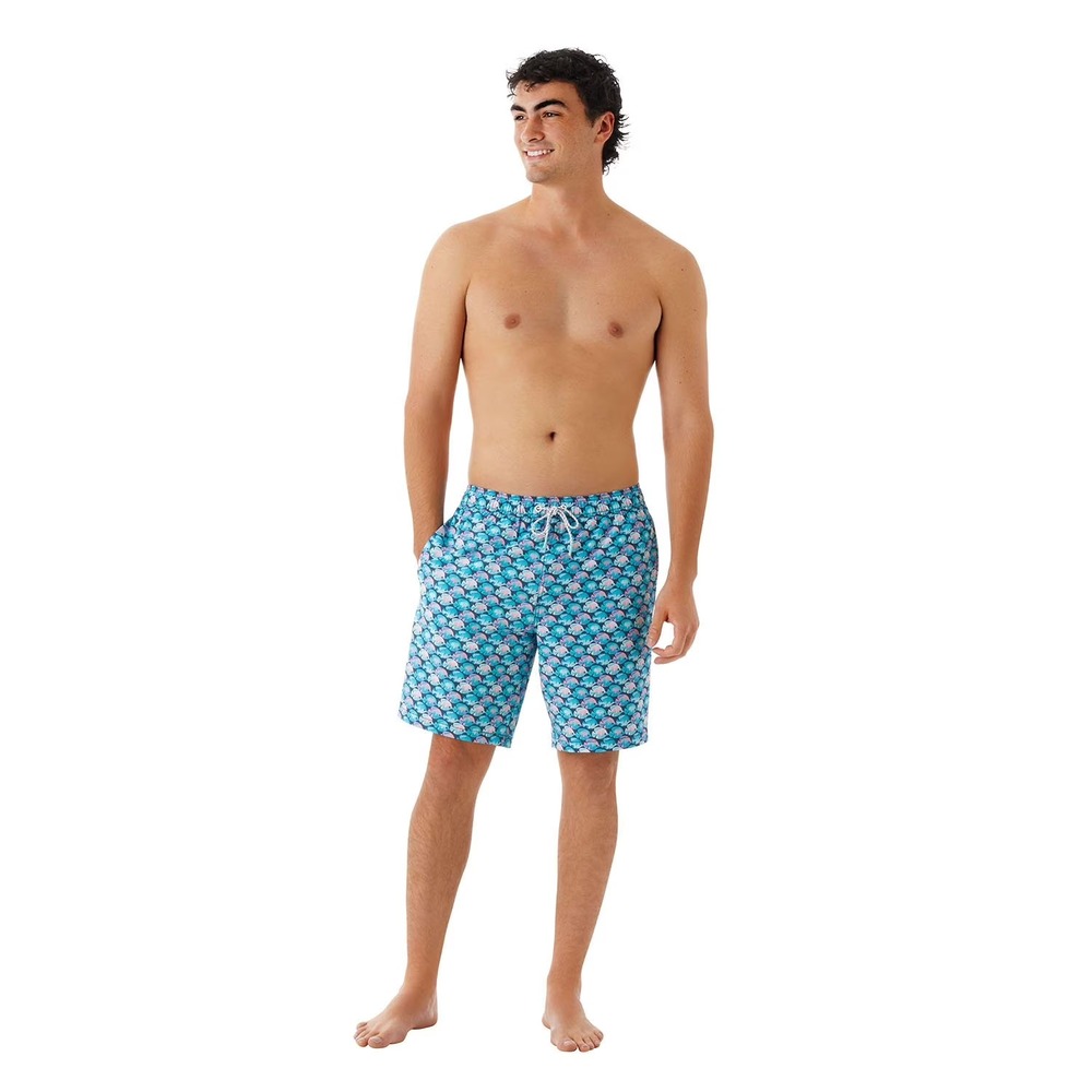 NWT Bonobos Mens 9 Inch Swim Trunks Blue Fish Print Size L